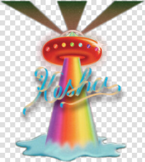 Kesha Rainbow Spaceship Water Trippy Pschedelic Sticker   Kesha Rainbow Spaceship  HD Png Download