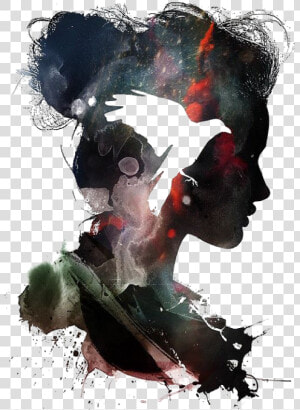  woman  bird  silhouette  face  doubleexposure  black   Alex Cherry Little Bird  HD Png Download