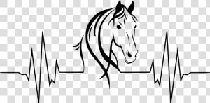 Horse Heartbeat Vinyl Decal   Heartbeat With Horse Head  HD Png Download