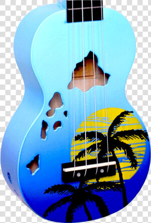 Mahalo Hawaii Blue Burst Soprano Ukulele   Mahalo Hawaii Blue Ukulele  HD Png Download