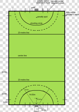 Cancha De Hockey Césped   Hockey Court With Measurements  HD Png Download