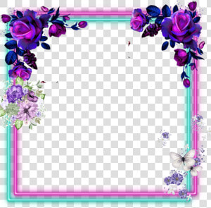  marco  flores  morado  cuadros   Marcos De Cuadros Con Flores  HD Png Download