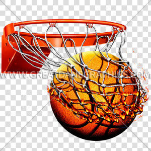 Flaming Basketball With Net Production Ready Artwork   Basketball In Net Png  Transparent Png