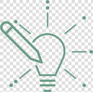 Light Bulb With Pencil Icon In Green Denoting Storytelling   Vector Graphics  HD Png Download