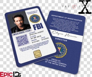 The X files Inspired Fox Mulder Fbi Special Agent Id   X Files Fbi Id  HD Png Download