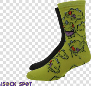 2 Pair Pack Nickelodeon Rugrats Reptar Socks   Sock  HD Png Download