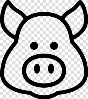 Head Clipart Pig   Pig Head Black And White  HD Png Download