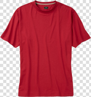 Red Crew Neck Tee Shirt   T shirt  HD Png Download