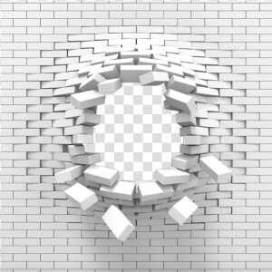  ftestickers  background  wall  brick  hole  white   Brick Wall Blowing Up  HD Png Download