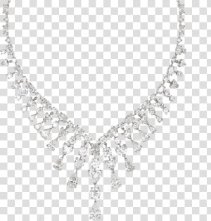 White Diamond Multi Cut Fringe Necklace   Necklace  HD Png Download