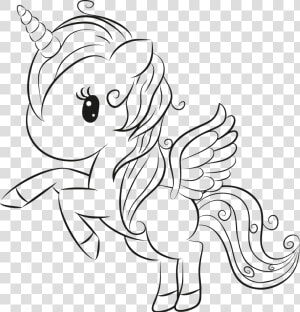 Cute Unicorn Lineart   Free Unicorn Coloring Pages  HD Png Download