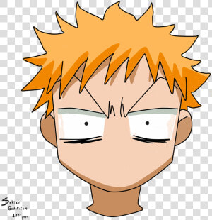 Chibi ichigo Face 01 By Dehiar On Deviantart   Bleach Ichigo Face Png  Transparent Png