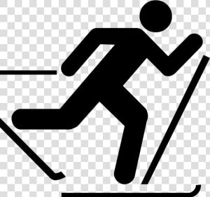 Skier Skiing   Stick Figure Running Away  HD Png Download