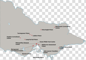 Victoria Prisons   Map Of Prisons In Victoria  HD Png Download