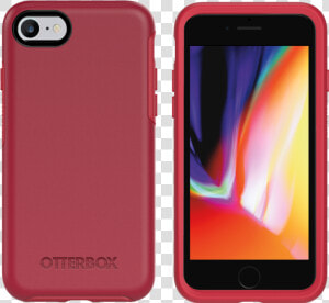 Otterbox Symmetry Case For Iphone 8 red   Otterbox Red Iphone 7  HD Png Download