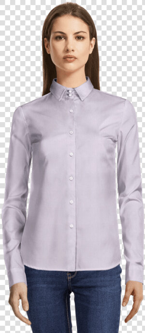 Fuchsia Oxford Dress Shirt With Contrast Cuffs   Camisa Manga 3 4 Mujer  HD Png Download