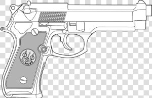 Pistol  Gun  Dangerous  Metal  Leave  Hand Gun  Sketch   White Pistol Png  Transparent Png