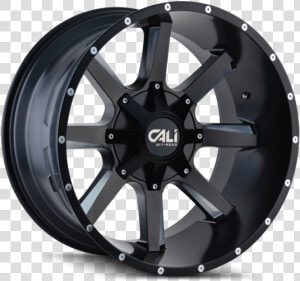 9100 Busted Satin Black Milled Spokes   Cali Offroad Wheels Busted  HD Png Download