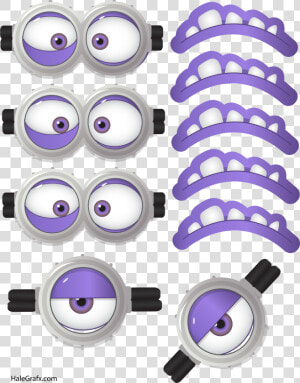 Partyummy Printable Minion Visage Violet Faces Evil   Printable Purple Minion  HD Png Download