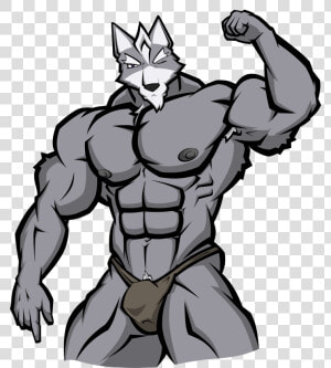 Clip Art Bodybuilder Drawing   Muscle Wolf O Donnell  HD Png Download