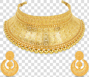 Choker Necklace Full Gold  HD Png Download