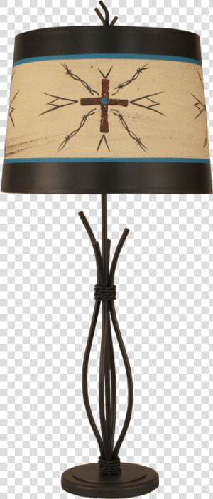 12r45c   Iron Cross   32   5 Inch Western Table Lamp   Lampshade  HD Png Download