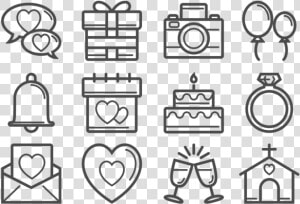 Boda Thin Line Icons   Wedding Reception Icons Png  Transparent Png