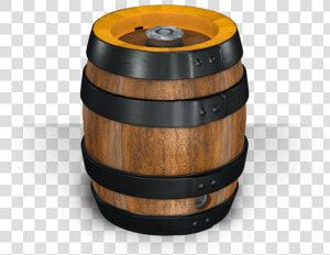 Stainless Steel Keg With The Wooden Look   Party Barrel  HD Png Download