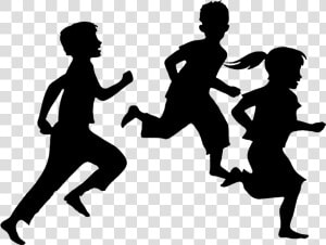 Child Silhouette Running Clip Art   Children Playing Silhouette Png  Transparent Png