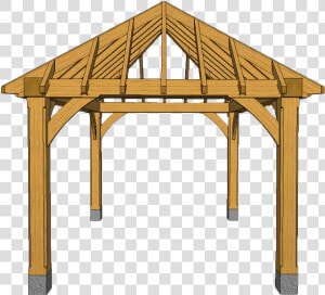 4 Post Gazebo 3dside   Pergola Clip Art  HD Png Download