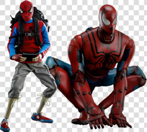 Peter Parker With Spider Bot 1 6th Scale Action Figure   Peter Parker And Spider Man Action Figure  HD Png Download