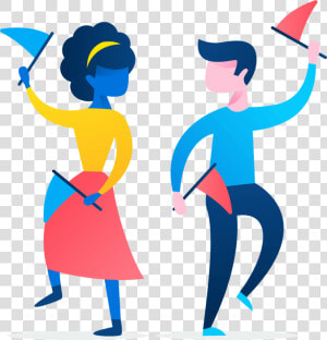 Personas Animadas Bailando Con Banderines   Animated People Dancing  HD Png Download