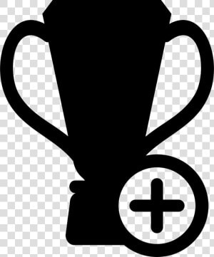 Football Championship Award With Plus Sign   Copa De Futbol Blanco Y Negro  HD Png Download