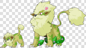 Grass Type Growlithe  HD Png Download