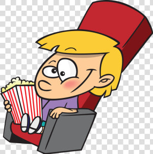 Movie Kid Fan Mascot   Cartoon Popcorn And Movie  HD Png Download