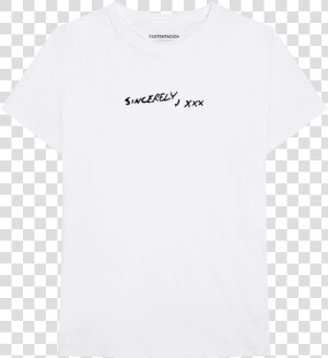 Sincerely White Crewneck Tee   Active Shirt  HD Png Download