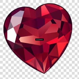 Large Ruby Heart Clipart   Ruby Gemstone Clipart  HD Png Download