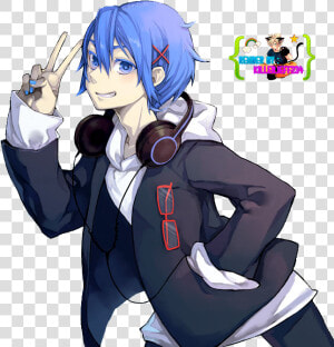 Anime Boy Blue Hair   Boy Music Anime Png  Transparent Png