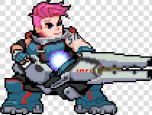 Overwatch Zarya Pixel Spray  HD Png Download