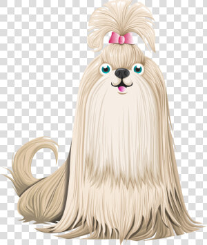 Cute Sticker Puppy Dog Cartoon Free Frame Clipart   Drawing Cute Dog Shih Tzu  HD Png Download