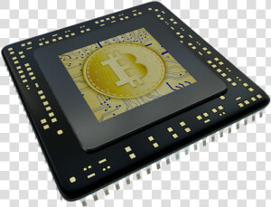 Cpu  Bitcoin  Computer  Chip  Mining  3d   Illustration  HD Png Download