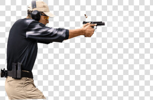 Sport schütze Mit Luftdruckpistole   Person Shooting A Gun  HD Png Download