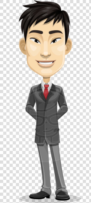 Transparent Pensive Clipart   Cartoon Asian Business Man  HD Png Download