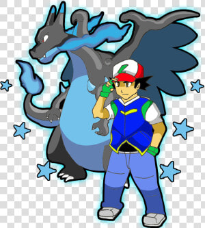 Transparent Charizard Clipart   Mega Charizard And Trainer  HD Png Download