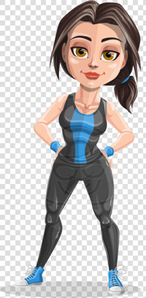 Cute Fitness Woman Cartoon Vector Character Aka Marina   Cartoon Female Weight Lifter  HD Png Download