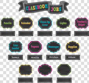 Chalkboard Brights Classroom Jobs Mini Bulletin Board   Chalkboard Brights Classroom Jobs  HD Png Download