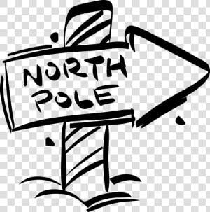 Vector Illustration Of North Pole Sign At Christmas   North Pole Sign Clipart Black And White  HD Png Download