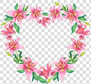 Floral Frame Png   Floral Wreath Heart Shape  Transparent Png