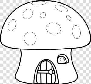 House Black And White House Black White Clipart   Mushroom House Coloring Pages  HD Png Download