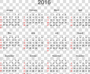 2016 Calendar Png   Calendar Every Month 2018  Transparent Png